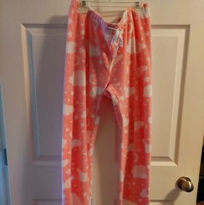 Pajama bottoms, size LG, pink and white